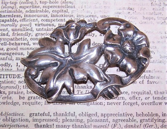 Vintage Retro Modern Sterling Silver Double Flowe… - image 5