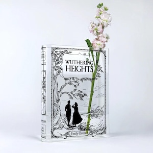 Wazon akrylowy na książki Wuthering Heights - prezenty dekoracyjne do domu dla miłośników książek i czytelników, prezent książkowy na specjalne okazje, prezent na Dzień Matki