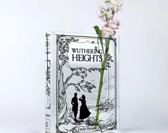 Wuthering Heights Acrylic Book Vase - Home Decor Gifts for Book Lovers and Readers, Bookish Gift for Special Occasions, Mother's Day Gift