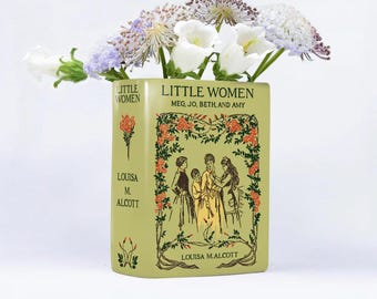 Keramische boekenvaas kleine vrouwen - Woondecoratiecadeaus voor boekenliefhebbers en lezers, leesgrage cadeaus voor speciale gelegenheden, Moederdagcadeau 2025