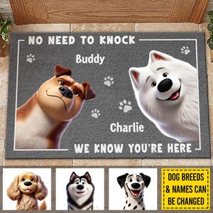No es necesario tocar, mi perro ya me dijo que estás aquí, alfombra decorativa personalizada para el hogar con diseño de perro, regalo para dueños de mascotas, amantes de las mascotas