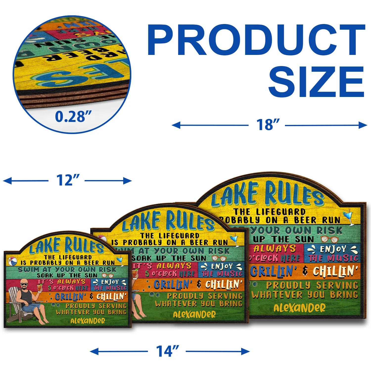 Pool Rules Swim At Your Own Risk Grilling Family - Home Decor, Backyar