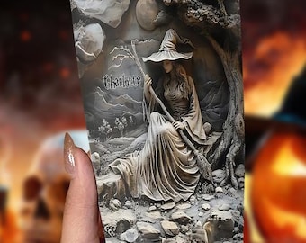 Beautiful Witch Halloween Personalized Witch 20Oz Tumbler, Wiccan Tumbler Oil Paint Effect Witchy Gifts Witchcraft Drinkware Gift for Pagan
