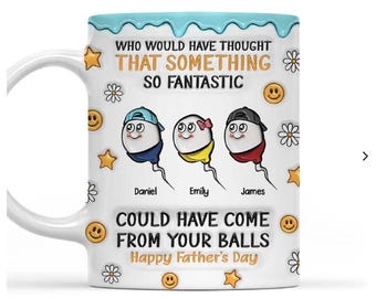 Wir sind alle von dort gekommen Personalisierte Tasse, Benutzerdefinierte 3D Aufgeblasener Effekt Lustige Papa Kaffeetasse, Vatertagsgeschenk von Kindern für Papa, Geburtstagsgeschenk
