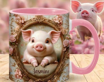 Cute Pigs Personalized Pig Lover Accent Mug, Pig Lover Gift, Funny Pig Mug, Cute Pig Gift For Pig Lover Mug, Pig Coffee Mug, Custom Mug 2025
