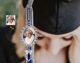Personalisierte Abschluss Quaste Foto Anhänger mit Engelsflügeln,Meeringer Graduierung Geschenk für Sie, Erinnerungsquaste 2026 für Graduierung