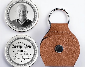 Câlin de poche photo personnalisé - cadeaux de sympathie personnalisés pour la perte d'une maman ou d'un papa - Le paradis vous tient près, cadeau commémoratif, cadeau de sympathie