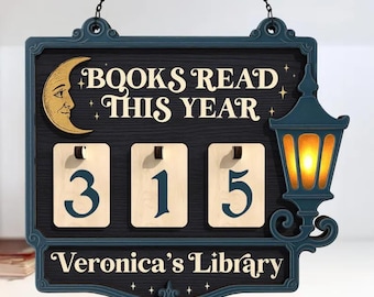 Mostrador de libros personalizados "Leídos este año", regalo para amantes de los libros, mini estantería, decoración de estantería, sujetalibros, regalo para lectores