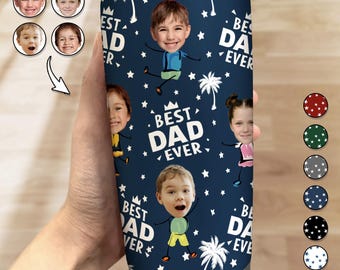 Custom Photo Best Dad Grandpa Ever - Personalized Tumbler, Best Dad Ever Custom Tumbler with Kids&#39; Names, Custom Gift for Father&#39;s Day