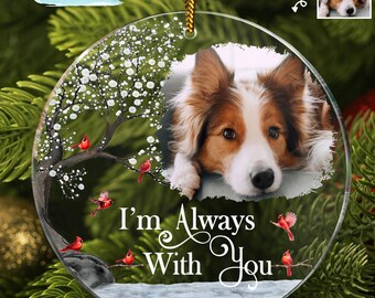 Personalized Acrylic Ornament, Christmas Keepsake Ornament, In Loving Memory Ornament Cardinal, Forever Loved Dog Ornament, Dog Memorial