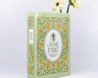 Vaso in ceramica a forma di libro Jane Eyre - Regali per la casa per amanti dei libri e lettori, regali a tema letterario per occasioni speciali, regalo 2025