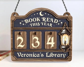 Mostrador de libros personalizados "Leídos este año", regalo para amantes de los libros, mini estantería, decoración de estantería, sujetalibros, regalo para lectores