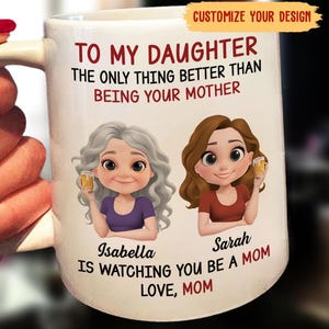Alles Gute zum Geburtstag meine geliebte Tochter personalisierte benutzerdefinierte Kaffeetasse, Geburtstagsgeschenk für Tochter, Mutter-Tochter-Tasse, individuelle Geschenke 2025