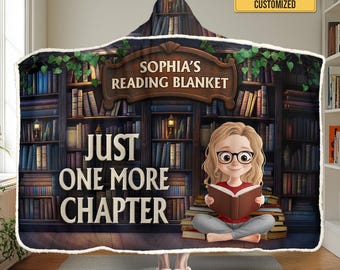 Manta personalizada tipo sudadera con capucha - Regalos navideños personalizados para amantes de los libros, ratones de biblioteca y lectores - Mi tipo de giro argumental