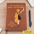 I Trust The Next Chapter - Family Personalized Custom Leather Journal - Graduation Gift For Family Members, Siblings, Brothers, Sisters