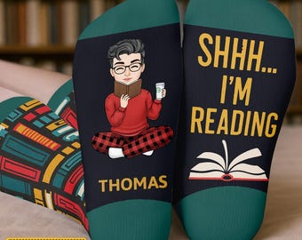 Custom Crew Socks - Personalized Bookish Gifts For Book Lovers, Bookworms, Readers - Keeping Up With My Reading Game, Christmas Gift 2025