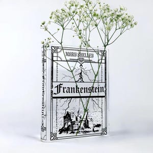 Frankenstein Acrylic Book Vase - Home Decor Gifts for Book Lovers and Readers, Bookish Gift for Special Occasions