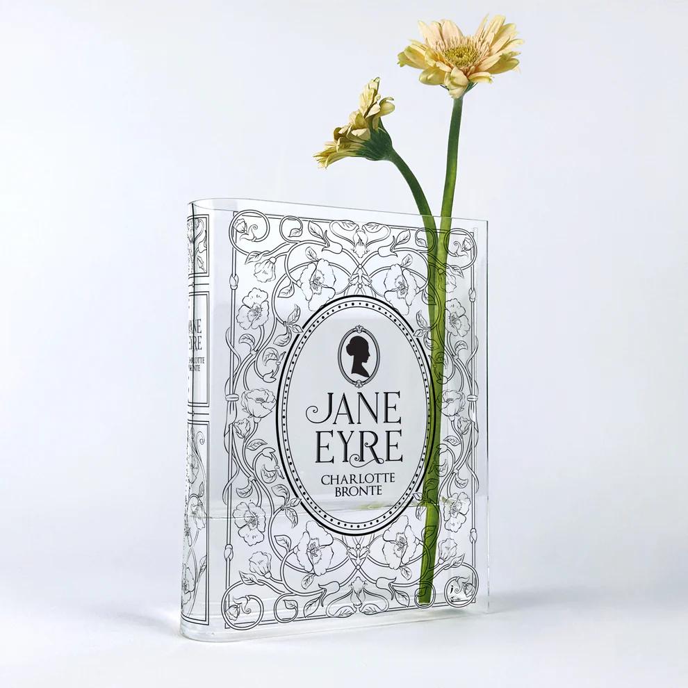 Jane Eyre Acrylic Book Vase - Home Decor Gifts for Book Lovers and Readers, Bookish Gift for Special Occasions, Mother's Day Gift