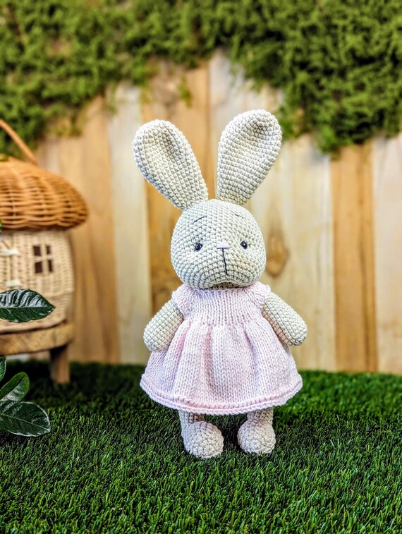 crochet bunny with dress Bunny Girl Outfit Crochet Pattern: Dress & Headband (PDF)