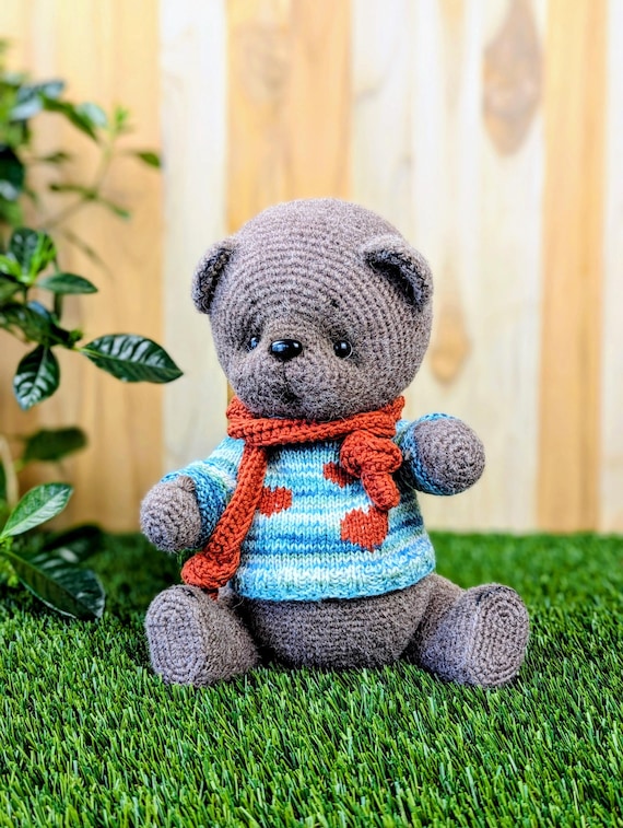 Handmade Crochet Baby Bear: One-of-a-Kind Art Toy