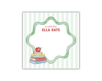 Striped Lunch Box Love Notes Notepad: Personalized "A Note from Mom" Notepads