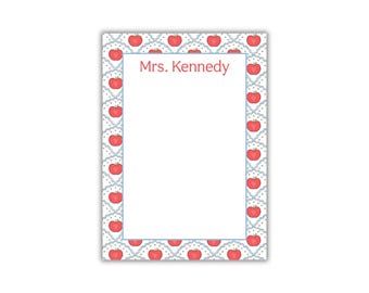 Watercolor Apple Personalized Teacher Notepad: Back to School Gift for Teachers