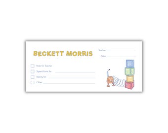 Watercolor Toys School Money Envelopes: Set of 20