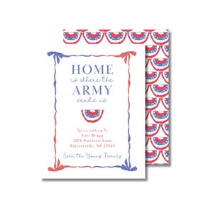 Home is Where the Army Sends Us Moving Announcements: Patriotic Address Change Cards, PCS Move