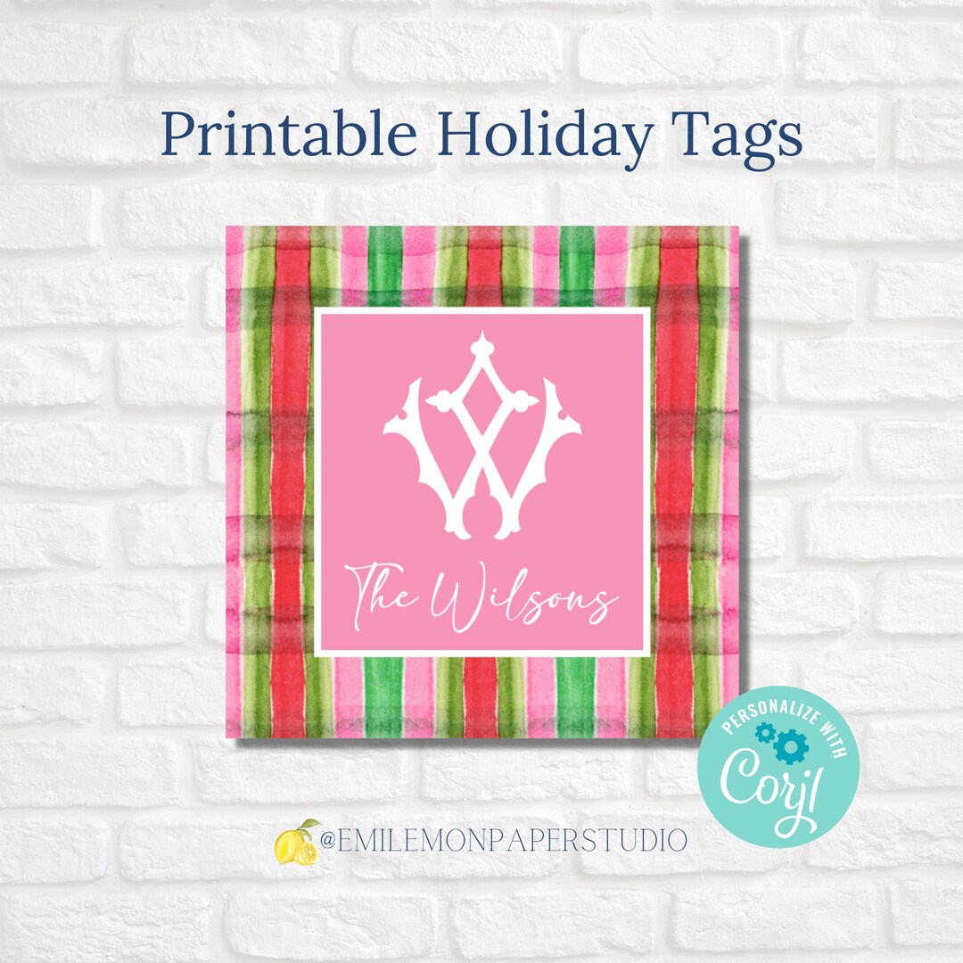 Printable Christmas Gift Tag Template Monogrammed Christmas Etsy printable-christmas-gift-tag-template-monogrammed-christmas-etsy