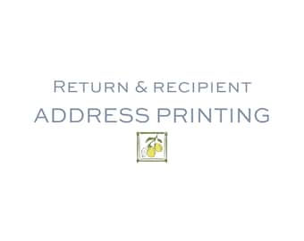 Recipient and Return Envelope Address Printing Services - This listing is for the printing service ONLY