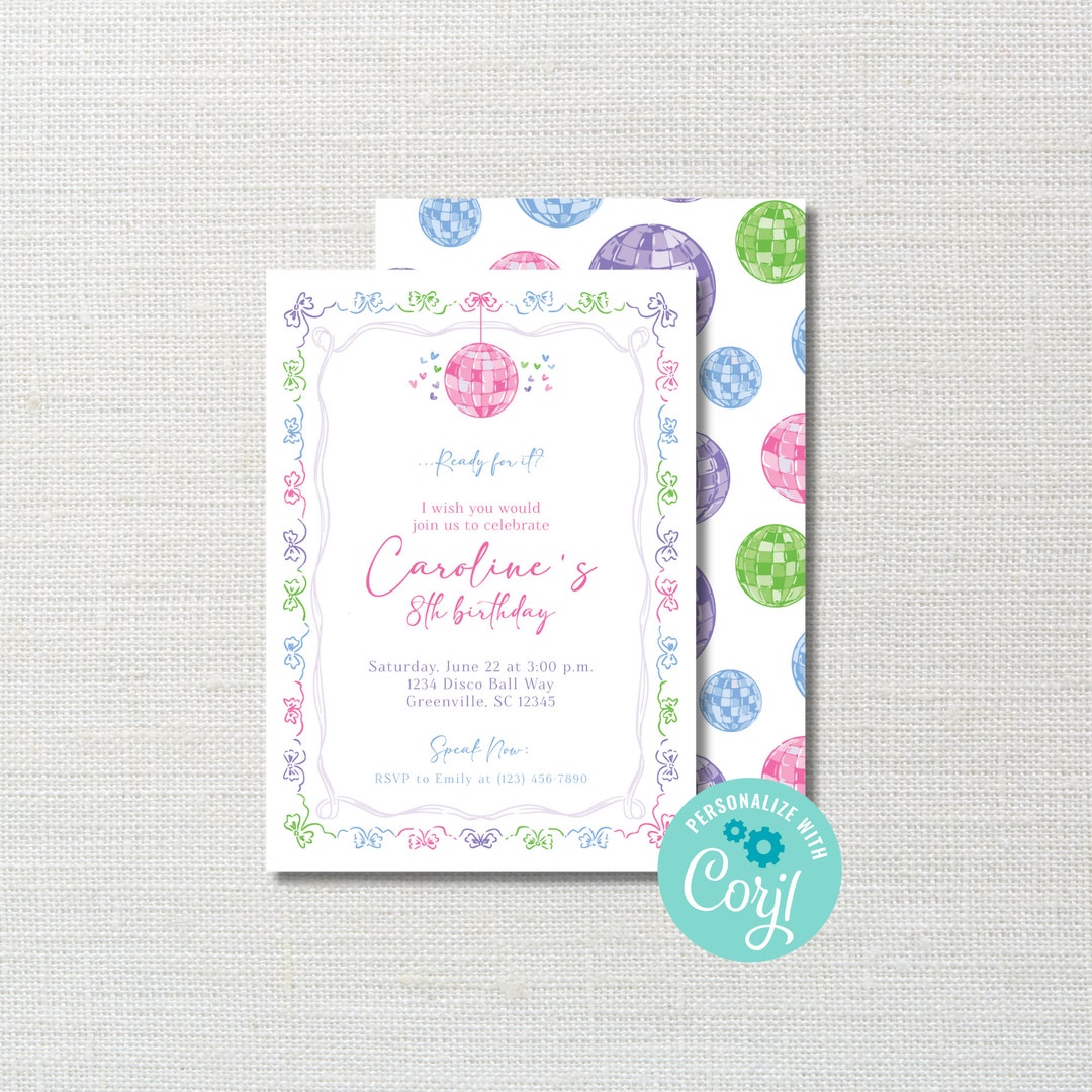 Printable Disco Ball Birthday Invitation - Il 1080xN.5958400477 8apu 