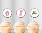 Printable New York Girl Cupcake Toppers: Girls Birthday Party Decorations (Instant Download)