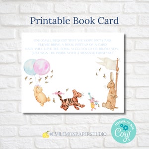 Printable Baby Shower Book Request Card Template Book Poem - Etsy