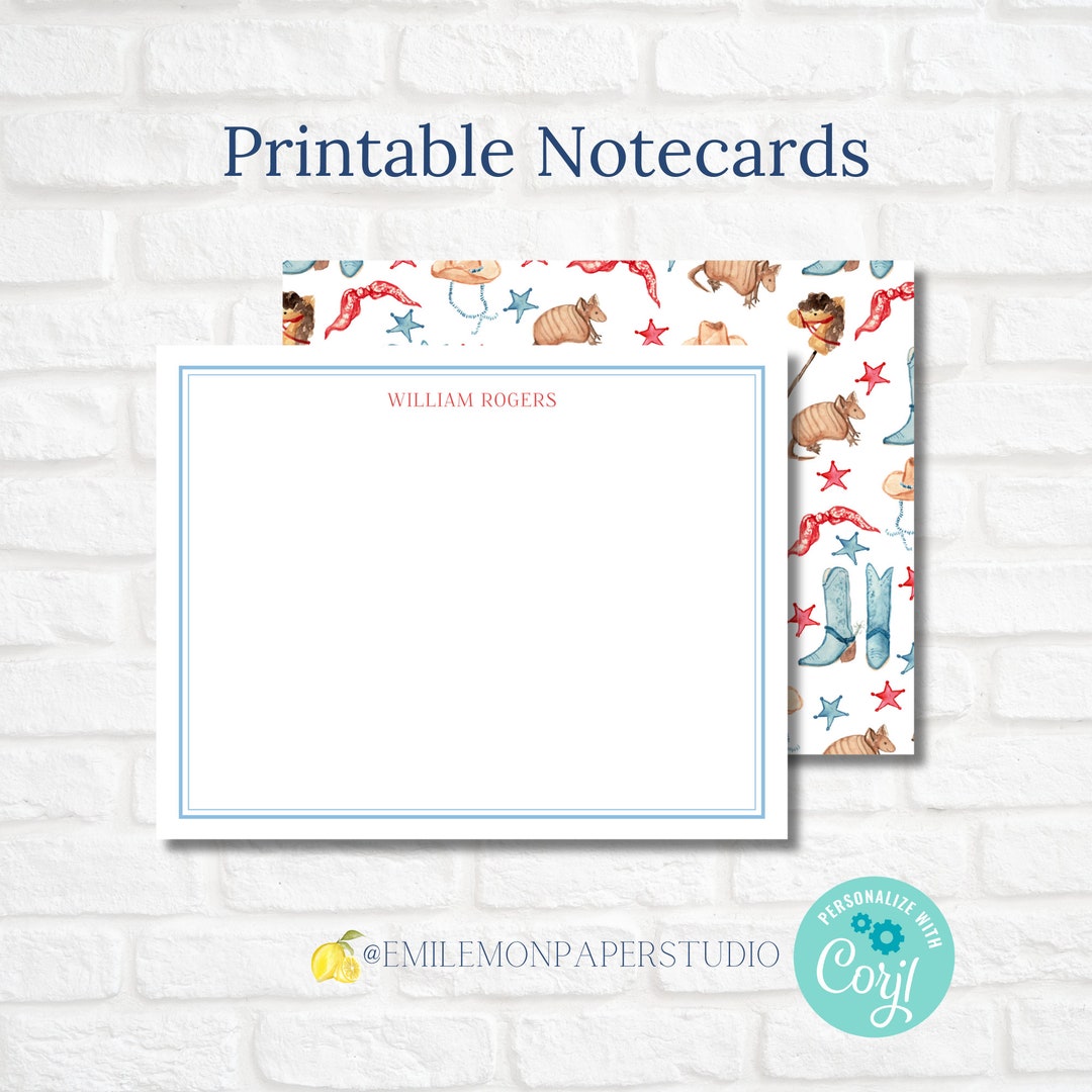 Printable My First Rodeo Thank You Cards Personalized - Etsy