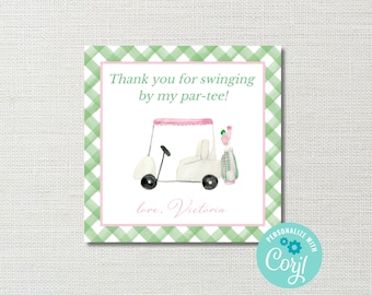 Printable Golf Birthday Party Favor Tag Template for Girls (Digital Download)