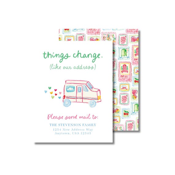 Watercolor Mailbox Moving Announcement Cards: New Address Cards
