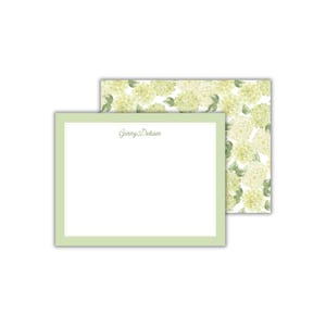 Watercolor Limelight Hydrangea Stationery: Personalized Floral Notecards for Women