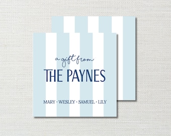 Striped Birthday Gift Tags: Sibling Enclosure Cards (Digital Download)