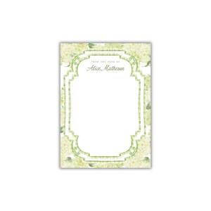 Watercolor Limelight Hydrangeas Notepad: Personalized Women&#39;s Stationery