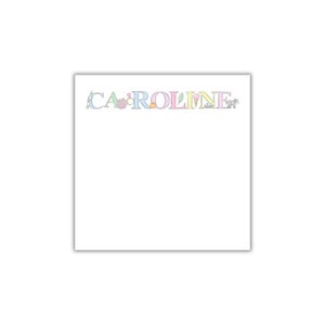 Personalized Lunch Box Notes Notepad - Back to School Lunch Box Love Notes - Pastel Illustrated Letters Name Notepad for Kids
