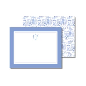 Chinoiserie Stationery - Blue Toile - Custom Notecards - Monogrammed Stationery - Personalized Notecards - Classic Stationery