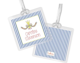 Pencil Bouquet Personalized Kids Backpack Tag: Custom Laminated Luggage Tag