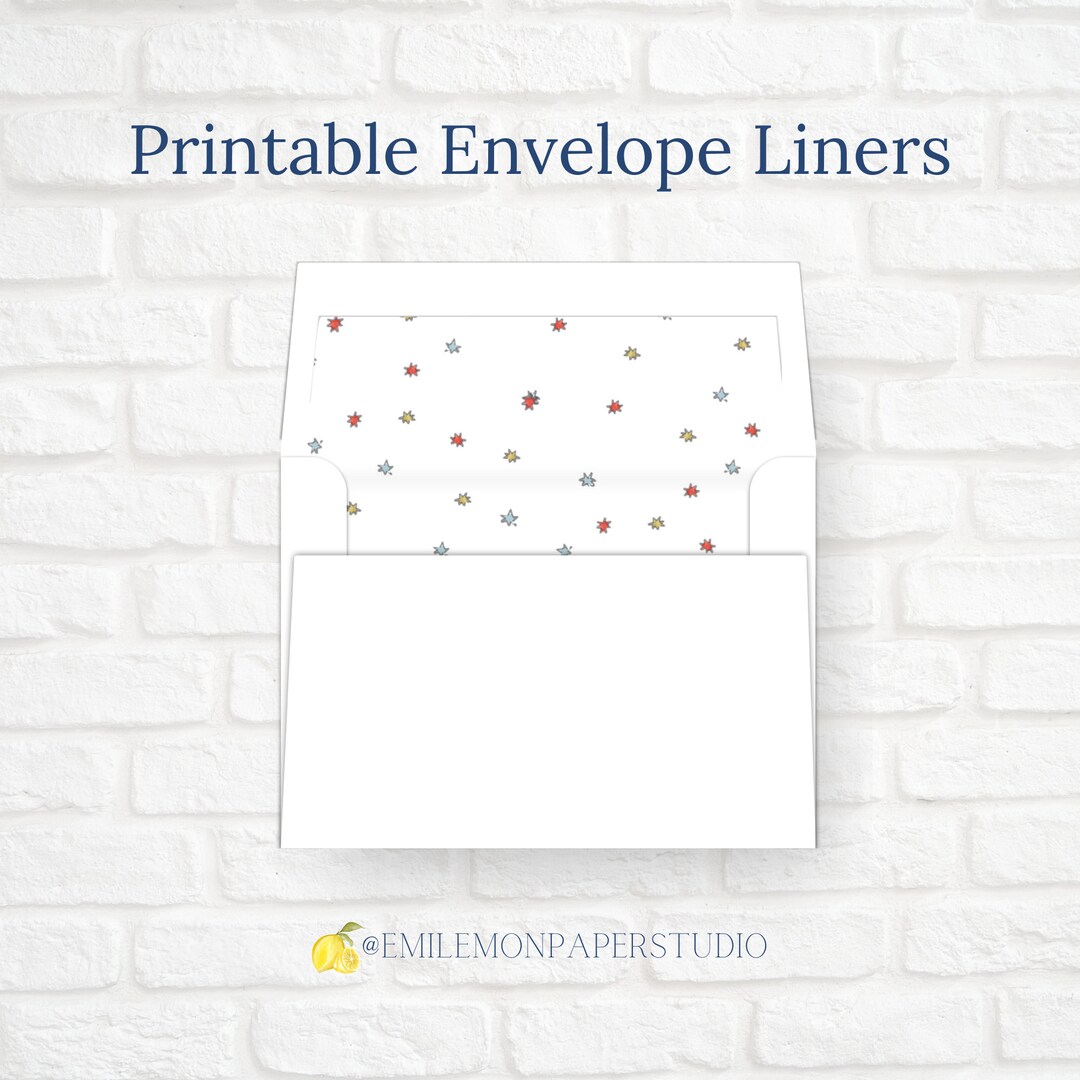 Printable Envelope Liners Blue Stars Blue Christmas Card Etsy