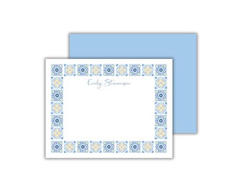 Personalized Italian Tile Notecards for Women: Italian Stationery