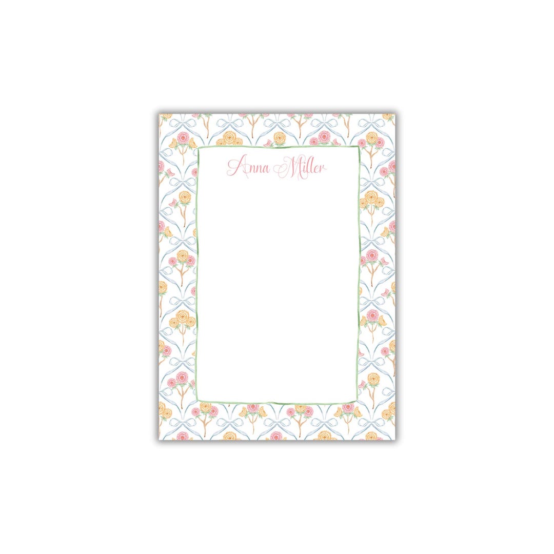 Personalized Watercolor Floral Notepad for Women - Custom Notepad With ...