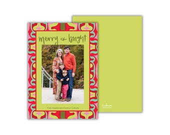 Tarjetas navideñas impresas con diseño divertido y original de mármol: Tarjeta navideña alegre y brillante.