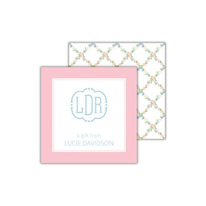 Monogrammed Floral Gift Enclosure Cards: Personalized Calling Cards for Girls, Women