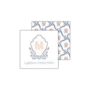 Personalized Seashell Gift Enclosure Cards: Watercolor Beach Calling Cards for Women