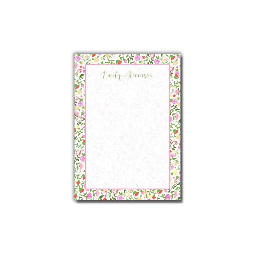 Personalized Wildflower Notepad: Custom Watercolor Floral Women's ...