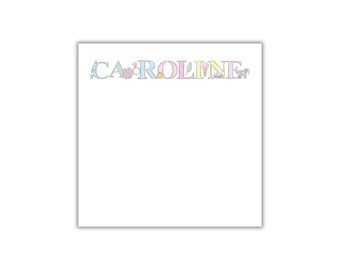 Personalized Lunch Box Notes: Pastel Illustrated Name Notepad